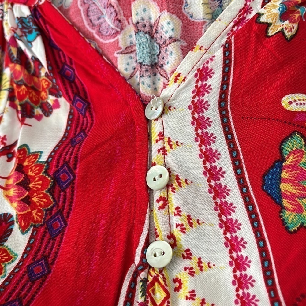 NWT Figueroa & Flower Floral Cherry Boho Top Size PXL - Picture 10 of 10